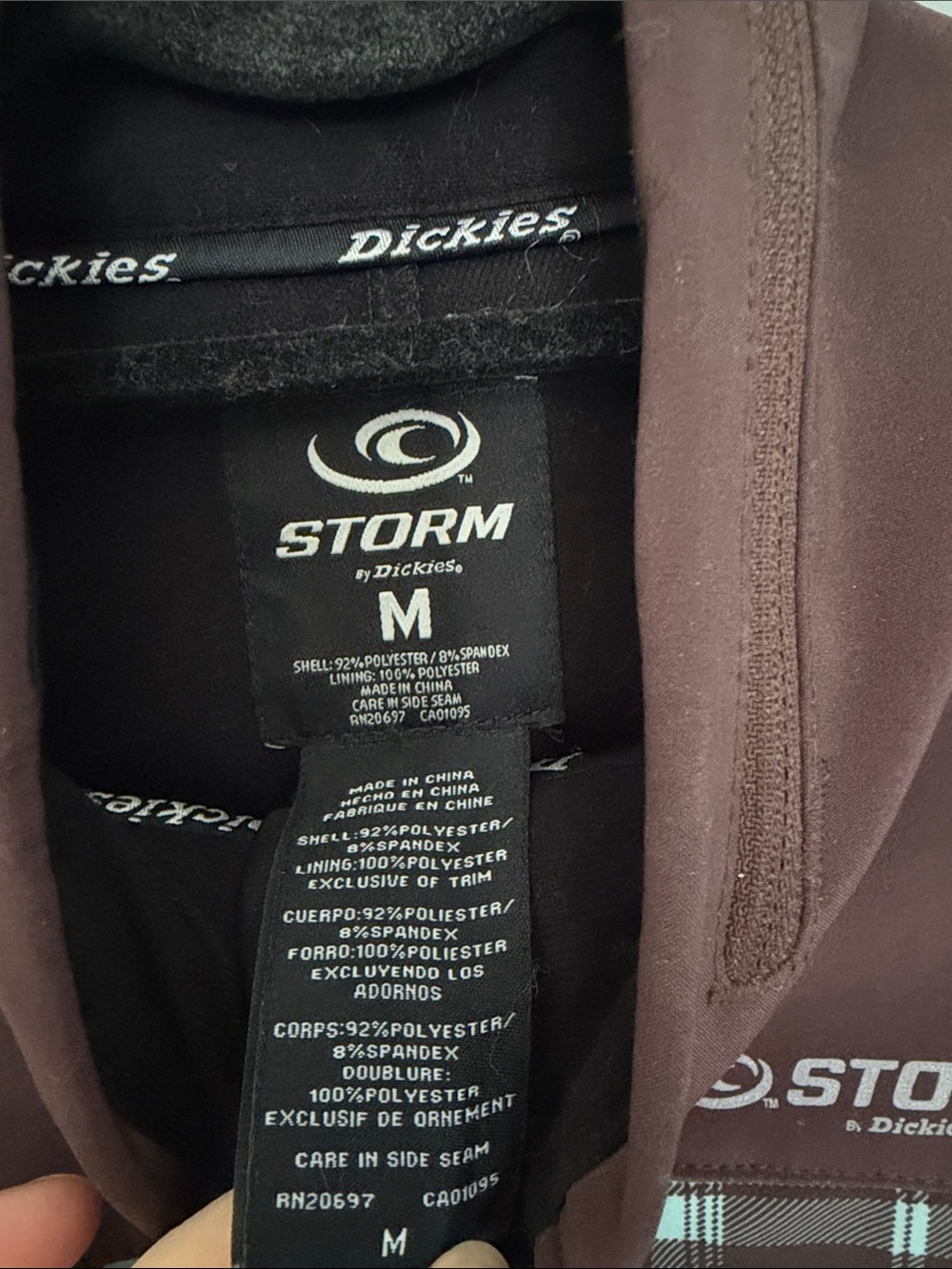 Storm Dickies Women’s Brown Jacket Teal Plaid Front - Picture 2 of 5